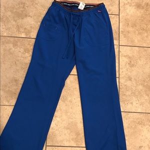 Royal blue scrub pants, petite